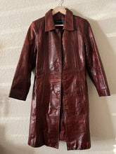 Load image into Gallery viewer, Vintage Long Leather Coat
