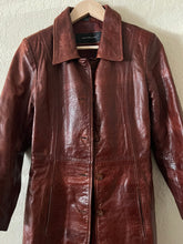 Load image into Gallery viewer, Vintage Long Leather Coat
