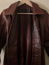 Load image into Gallery viewer, Vintage Long Leather Coat
