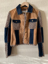 Load image into Gallery viewer, Vintage Suede, Crotchet &amp; Denim Patchwork Jacket
