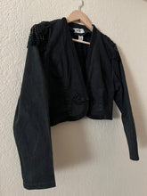 Load image into Gallery viewer, Vintage Cropped Black Tassel Jacket
